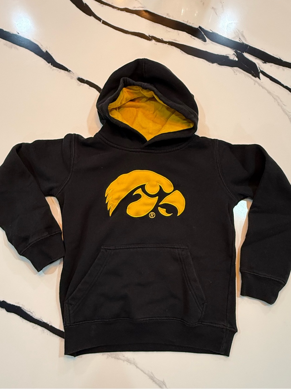 Iowa Hawkeyes NCAA Kids Hoodie Black Gold Pullover Youth XS